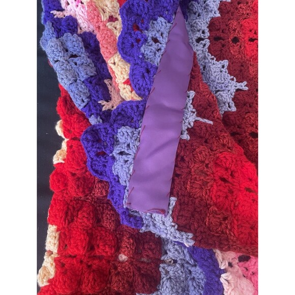 Vintage Granny Square Crochet Lap Blanket Afghan  Handmade 4’ - Picture 3 of 4